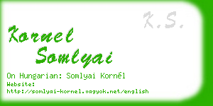 kornel somlyai business card