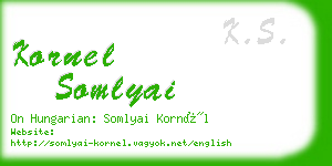 kornel somlyai business card